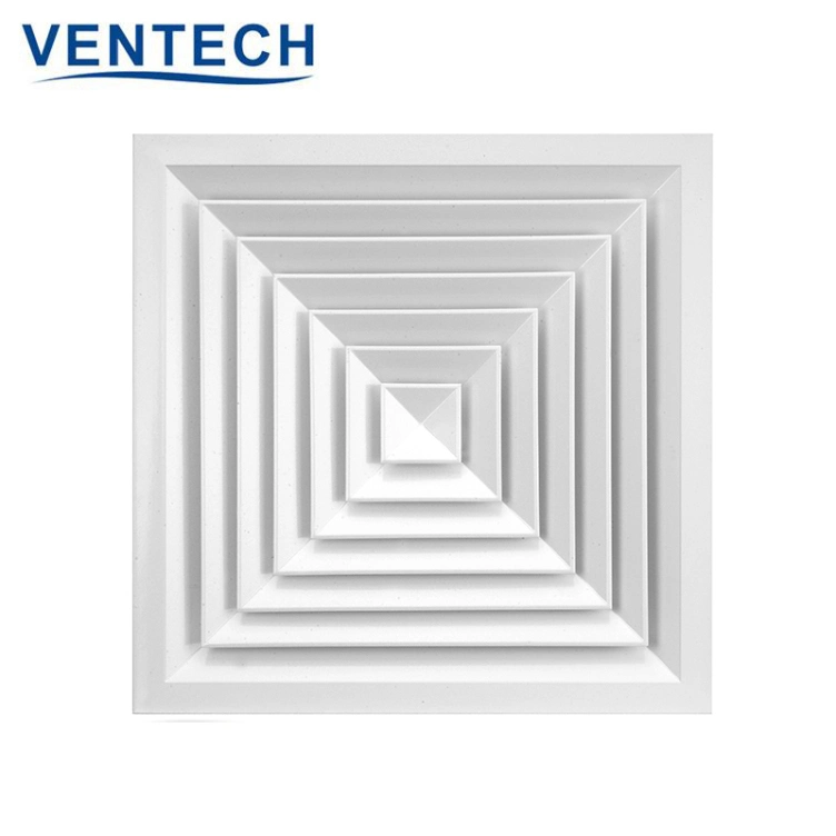 Ventech Factory HVAC Air Handler Square Ceiling Air Volume Adjustable Supply Square Diffuse